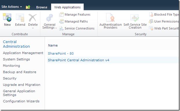 Manage Web Applications